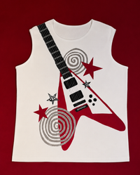 Vee Guitar White Tank