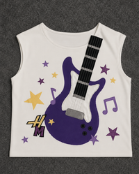 Purple Guitar White Tank