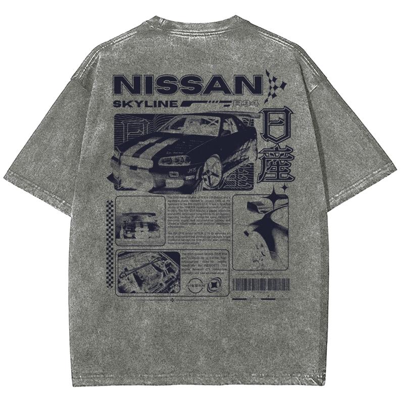 Vintage Skyline Sports Car Graphic Streetwear Tee