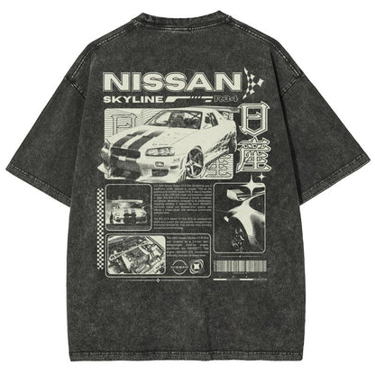 Vintage Skyline Sports Car Graphic Streetwear Tee