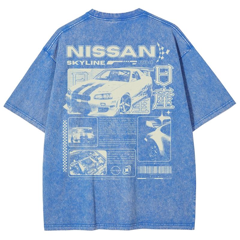 Vintage Skyline Sports Car Graphic Streetwear Tee